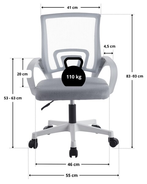 IDEPAR Kancelářská židle ARGO - šedá