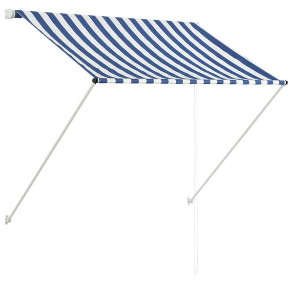 Zatahovací markýza 150 x 150 cm modro-bílá 143746