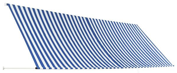 Zatahovací markýza modro-bílá 400 x 150 cm 143751