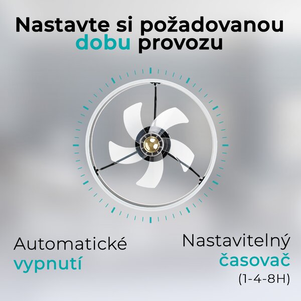 Noaton 16050B Atria, černá, stropní ventilátor se světlem
