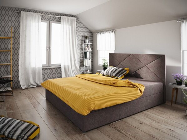 VÝPRODEJ - Moderní postel s úložným prostorem 180x200 STIG 4 - hnědá