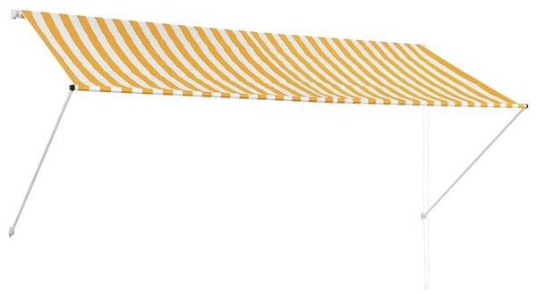 Zatahovací markýza žluto-bílá 300 x 150 cm 143755