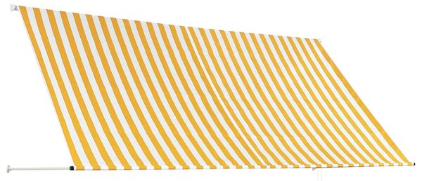 Zatahovací markýza žluto-bílá 300 x 150 cm 143755