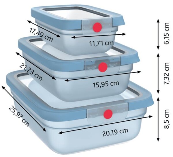 OneClick Dózy, set 3 ks, modrá TEFAL N1230210