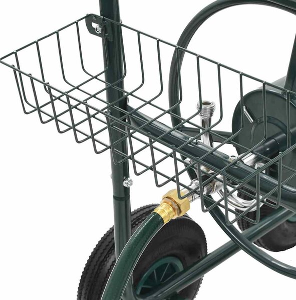 Vozík na zahradní hadici s navijákem 1/2'' zelený 75 m ocel 143777