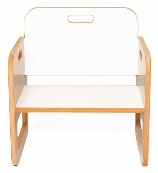 Set dětský stolek a židle Spaxie 2 (bílá + naturální)