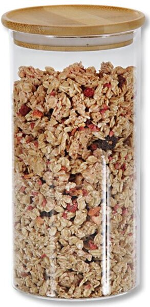 Skladovací nádoby 3 ks, Ø 10 cm, sklo/bambus KESPER 9233313