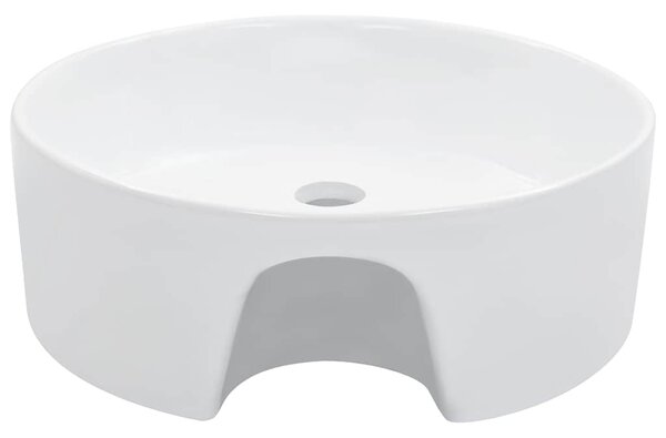 Umyvadlo s přepadem bílé 36 x 13 cm keramika 143911