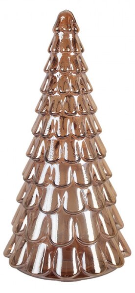 Hnědá skleněná dekorace stromeček Almar – 19x40 cm