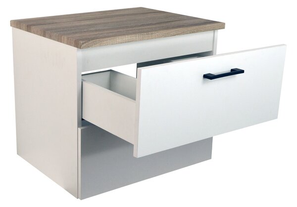 Comodo Koupelnová skříňka pod deskové umyvadlo Agria NEW W 60-HD - bílá/dub sonoma