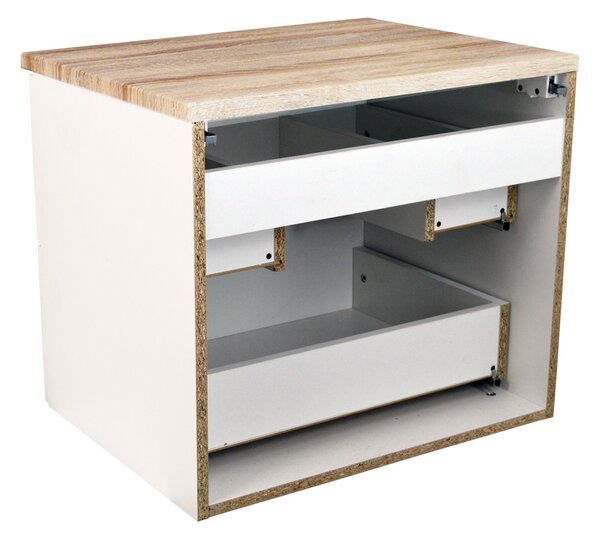 Comodo Koupelnová skříňka pod deskové umyvadlo Agria NEW W 60-HD - bílá/dub sonoma