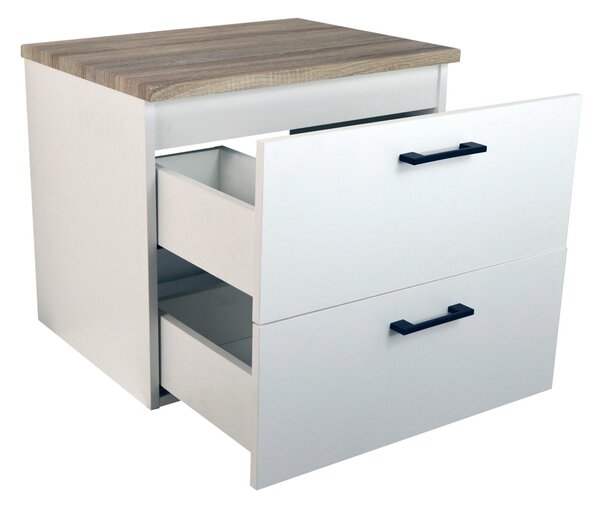 Comodo Koupelnová skříňka pod deskové umyvadlo Agria NEW W 60-HD - bílá/dub sonoma