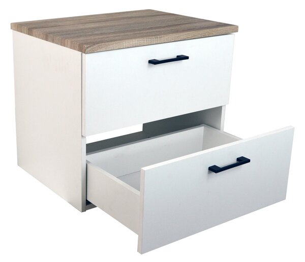Comodo Koupelnová skříňka pod deskové umyvadlo Agria NEW W 60-HD - bílá/dub sonoma