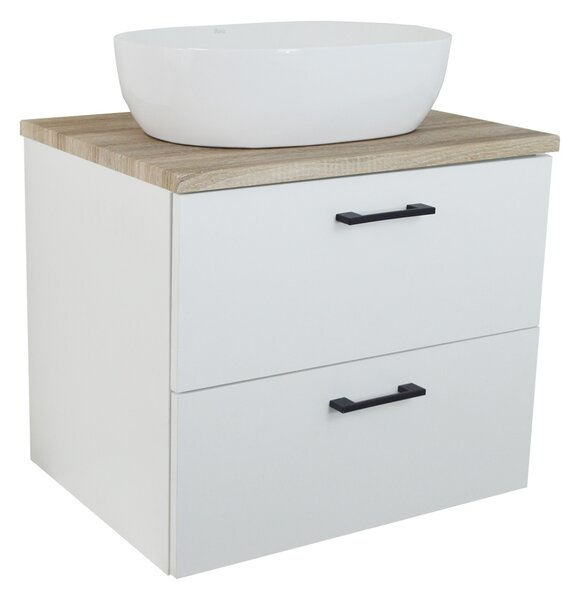 Comodo Koupelnová skříňka pod deskové umyvadlo Agria NEW W 60-HD - bílá/dub sonoma