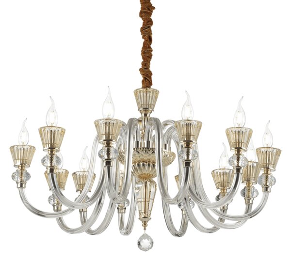 Závěsné svítidlo / Luster Ideal lux 140612 STRAUSS SP12 12xE14 40W jantar