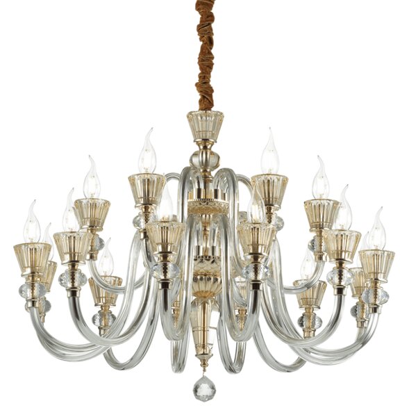 Závěsné svítidlo / Luster Ideal lux 140629 STRAUSS SP18 18xE14 40W jantar