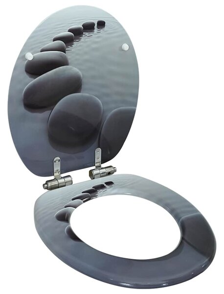 WC sedátko s funkcí pomalého sklápění MDF motiv kamenů 143928