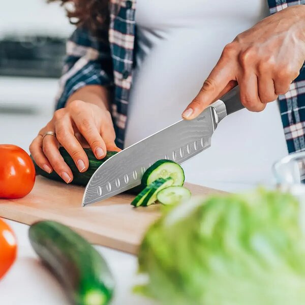 Kuchyňský nůž santoku 18,5 cm, damašková ocel ORION 831176