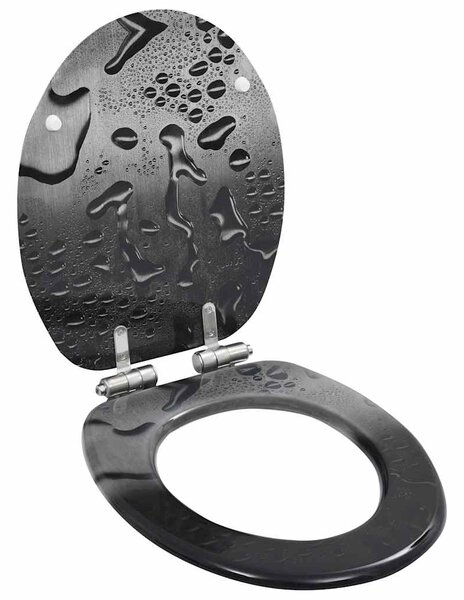 WC sedátko s funkcí pomalého sklápění MDF motiv vodních kapek 143933