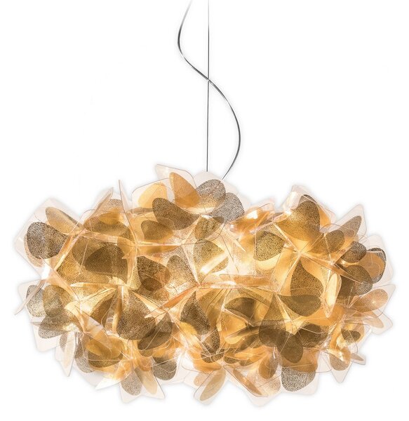 Závěsná svítidlo Slamp, Clizia Mama Non Mama, stmívatelné, Zlatá / mosazná, Obývací pokoj, Plast, Design