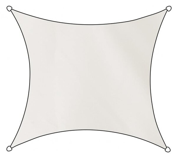 Bílá čtvercová stínící plachta Livin' outdoor Como, 3,6 x 3,6 m