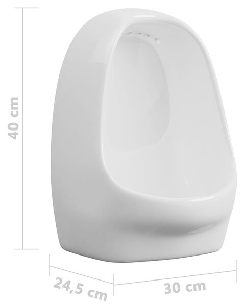 Závěsný pisoár se splachovacím ventilem keramický bílý 143986