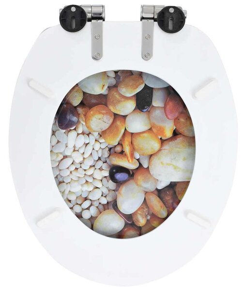 WC sedátko s funkcí pomalého sklápění MDF motiv oblázků 143935