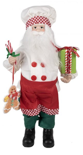Figurka Santa Clause s perníčkem a dárečkem – 46 cm