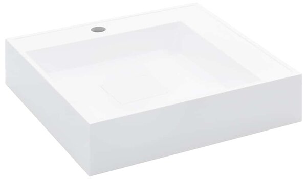 Umyvadlo 50 x 50 x 12,3 cm minerální/mramorový kompozit bílé 144071