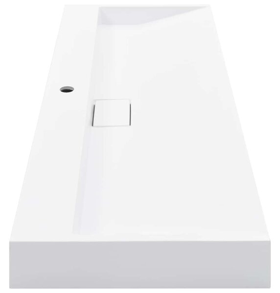Umyvadlo 120 x 46 x 11 cm minerální/mramorový kompozit bílé 144067