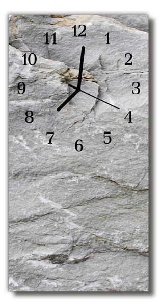Skleněné hodiny vertikální  Přírodní kámen boulder šedý 30x60 cm