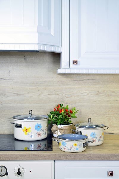 BELIS Smaltovaný hrnec se skleněnou poklicí ø 16 cm - 2 l - MEADOW - 41516-095DCDN5