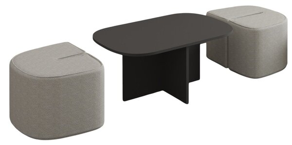 Set 2 ks konferenčních stolků Twinset (antracit)