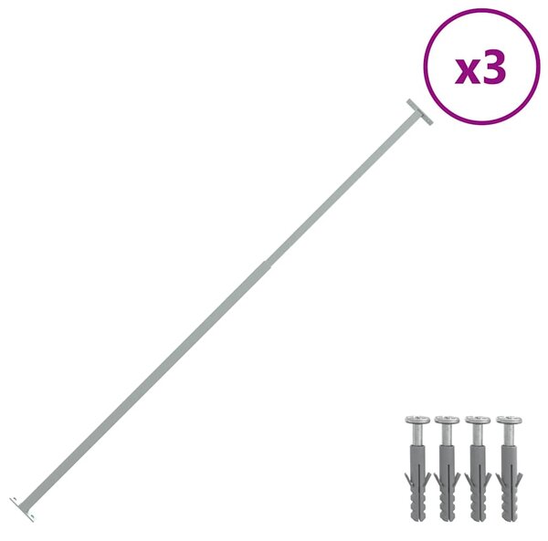 Nastavitelná bezpečnostní zábrana na okno 3 ks 710–1 200 mm 144516