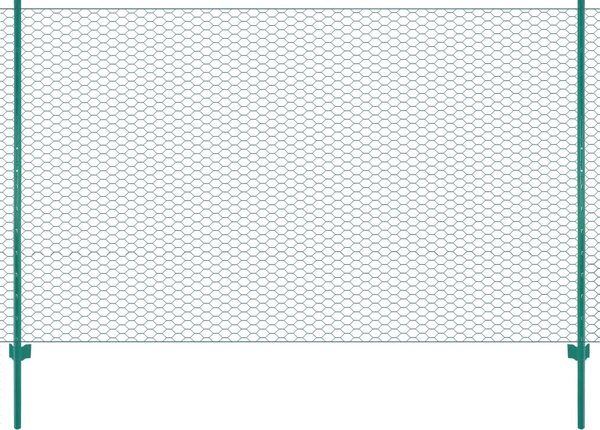 Drátěný plot se sloupky ocel 25 x 2 m zelený 144617