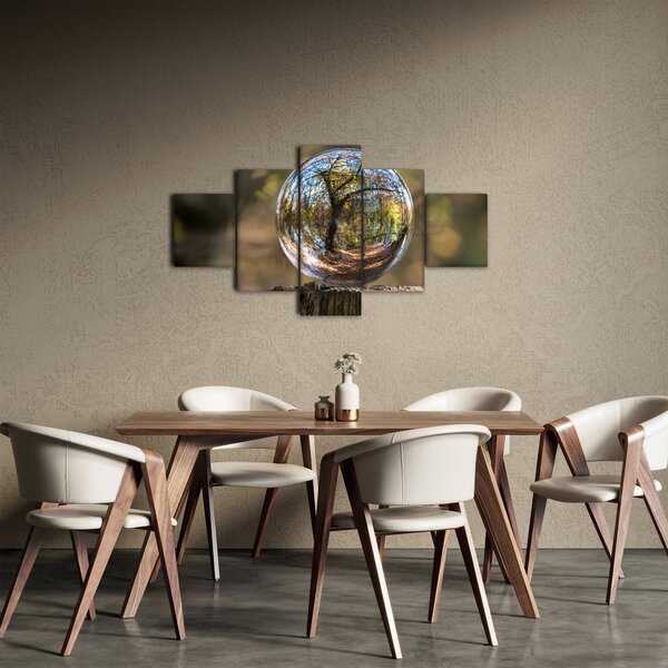 Obraz - Odraz ve skleněné kouli (125x70 cm)