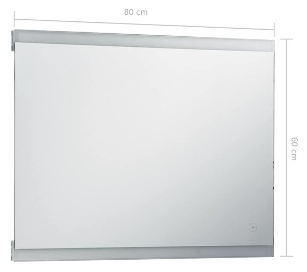 Koupelnové zrcadlo s LED světly a dotykovým senzorem 80 x 60 cm 144733