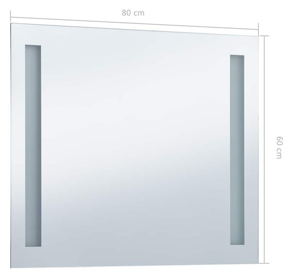 Koupelnové nástěnné zrcadlo s LED osvětlením 80 x 60 cm 144706