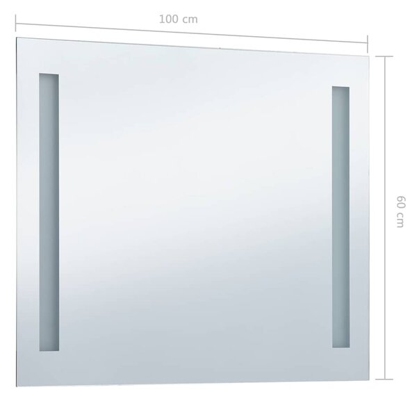 Koupelnové nástěnné zrcadlo s LED osvětlením 100 x 60 cm 144707