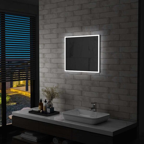 Koupelnové nástěnné zrcadlo s LED osvětlením 60 x 50 cm 144726
