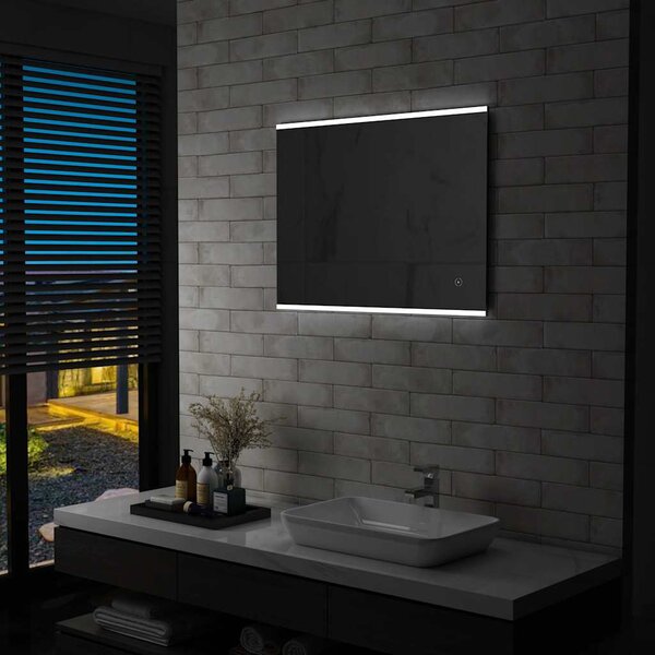 Koupelnové zrcadlo s LED světly a dotykovým senzorem 80 x 60 cm 144733