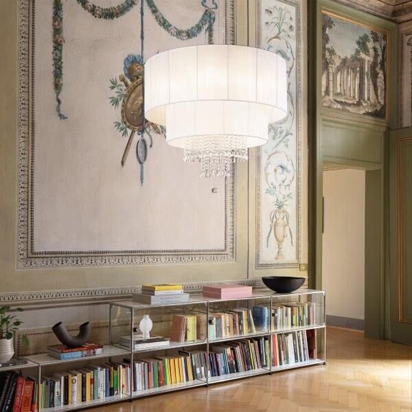Závěsné svítidlo / Luster Ideal lux 165011 OPERA SP10 BIANCO 10xE27 60W chrom
