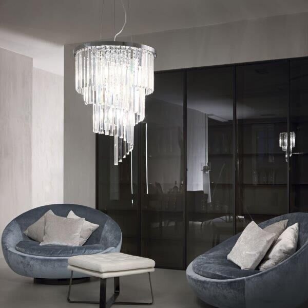 Závěsné svítidlo / Luster Ideal lux 166247 CARLTON SP12 CROMO 12xE14 40W chrom