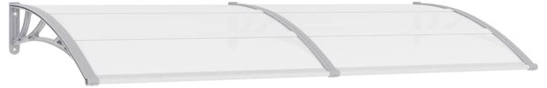 Vchodová stříška šedá a průhledná 240 x 75 cm polykarbonát 144821