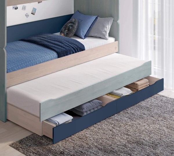 Čilek Patrová postel pro 3 děti 90x200 cm s úložným prostorem (schody) Trio Studio