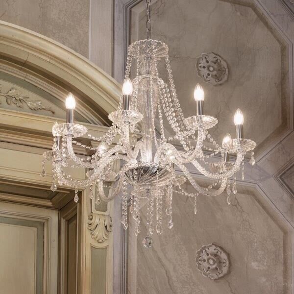 Závěsné svítidlo / Luster Ideal lux 168777 AMADEUS SP8 8xE14 40W chrom