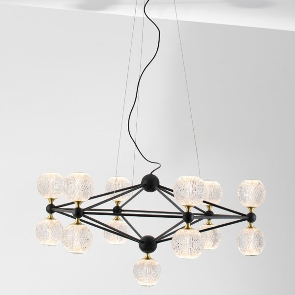 Černé závěsné světlo Nova Luce Belinda 89 cm
