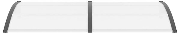 Vchodová stříška černá a průhledná 200 x 75 cm polykarbonát 144815