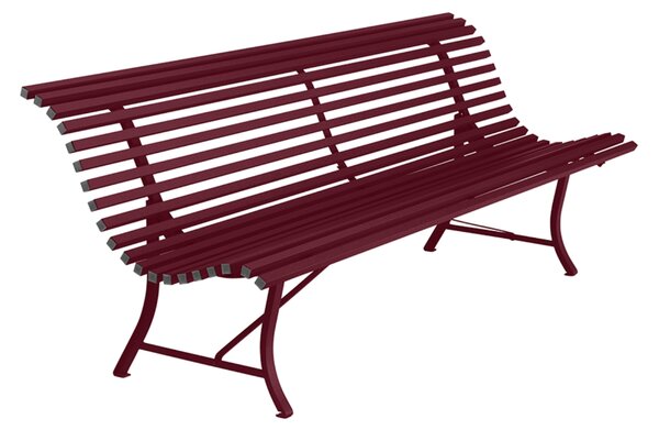 Třešňově červená kovová lavice Fermob Louisiane 200 cm