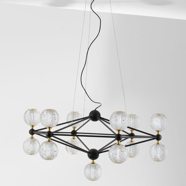 Černé závěsné světlo Nova Luce Belinda 89 cm